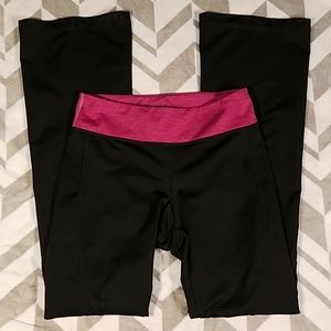 Fila Workout Stretch Spandex Pants Black Pink Waistband Small